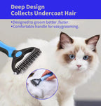 Escova desembaraçante profissional para pets em cor azul com cabo ergonômico para melhor manuseio