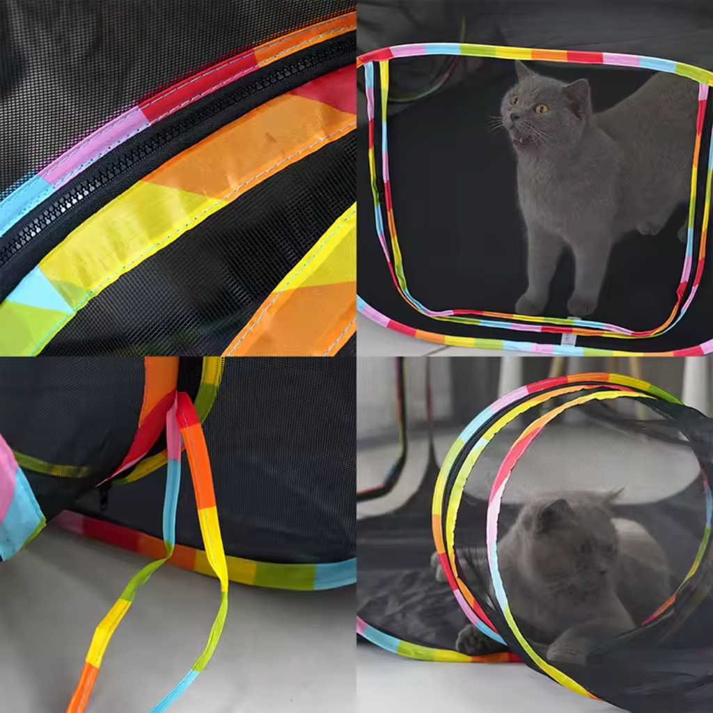 Embalagem compacta da barraca túnel para gatos Madrupet, fácil transporte e armazenamento