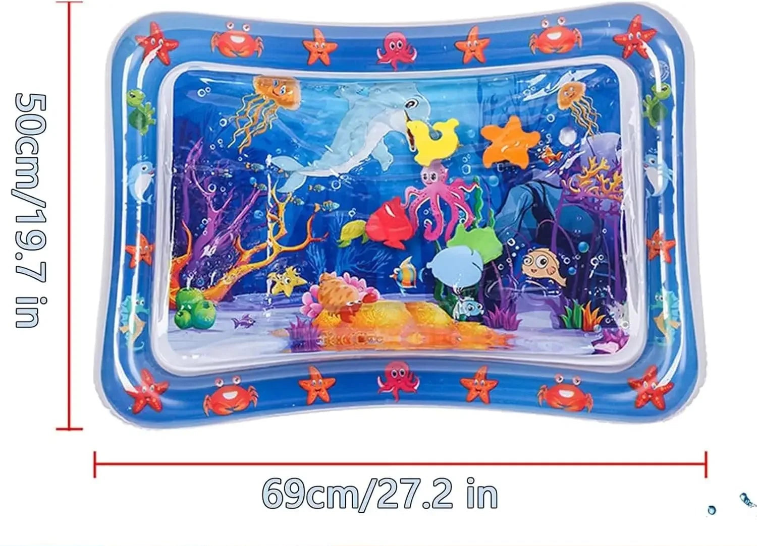 Cachorro relaxando sobre o tapete aquático sensorial, brinquedo que ajuda no estímulo saudável