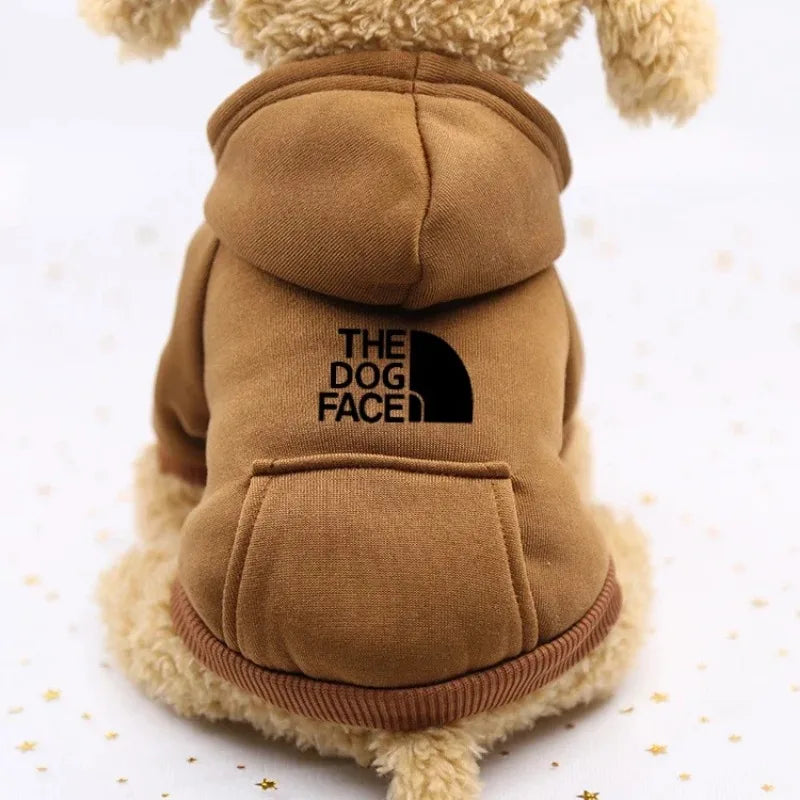 Moletom com capuz para cachorro The Dog Face com forro de pelúcia confortável e proteção contra o frio