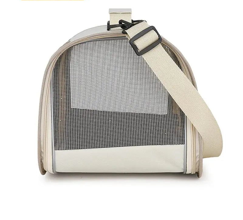 Bolsa de transporte para pets em cor azul com tecido respirável e design ergonômico