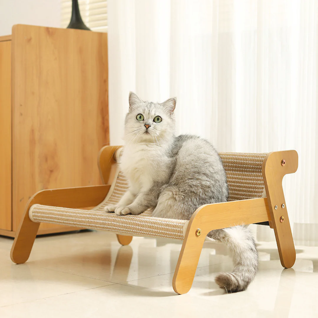 Poltrona sisal para gatos com base estável para arranhar e dormir