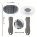 Pente Removedor de Pelos para Cães e Gatos com Botão de Limpeza — Lâminas Inox Profissionais