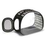 Visão superior da bolsa transparente para transporte de gatos com compartimento espaçoso
