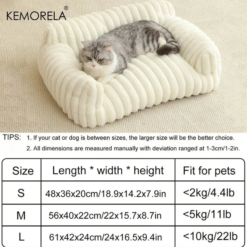 Gato relaxando na cama sofá pet listrada Madrupet, ambiente aconchegante e acolhedor