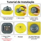 Vista superior do tapete brinquedo interativo para gatos com áreas para esconder petiscos
