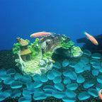 Ambiente de aquário com ponte decorativa Madrupet, criando um cenário natural para os peixes