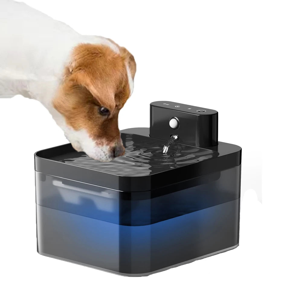Fonte de água inteligente PetFlow 2.2L com sensor e timer para pets, ideal para manter hidratação constante