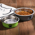 Tigela antiderrapante para pets em ambiente externo, ideal para cães e gatos