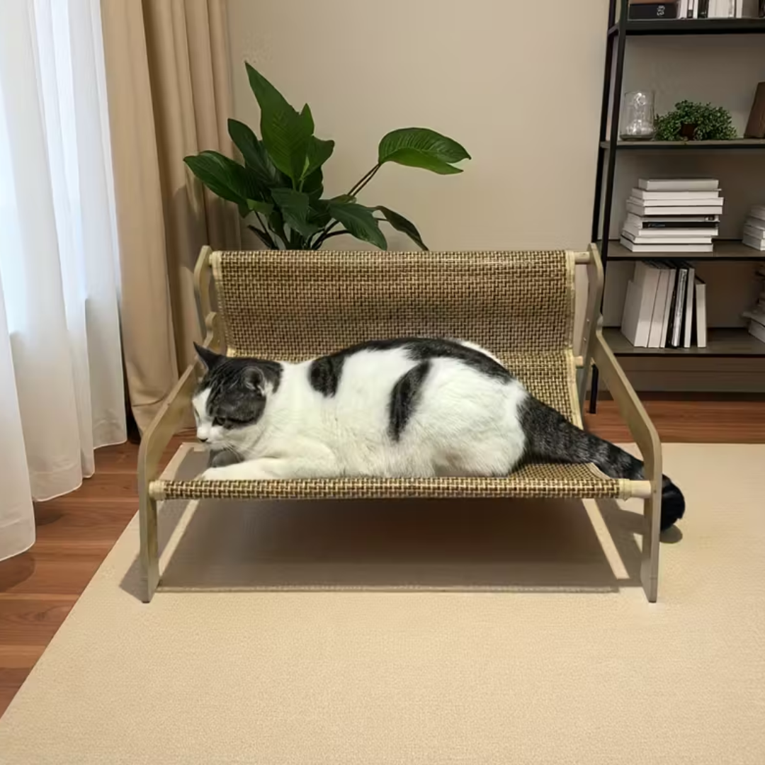 Poltrona sisal para gatos com tecido natural e design funcional