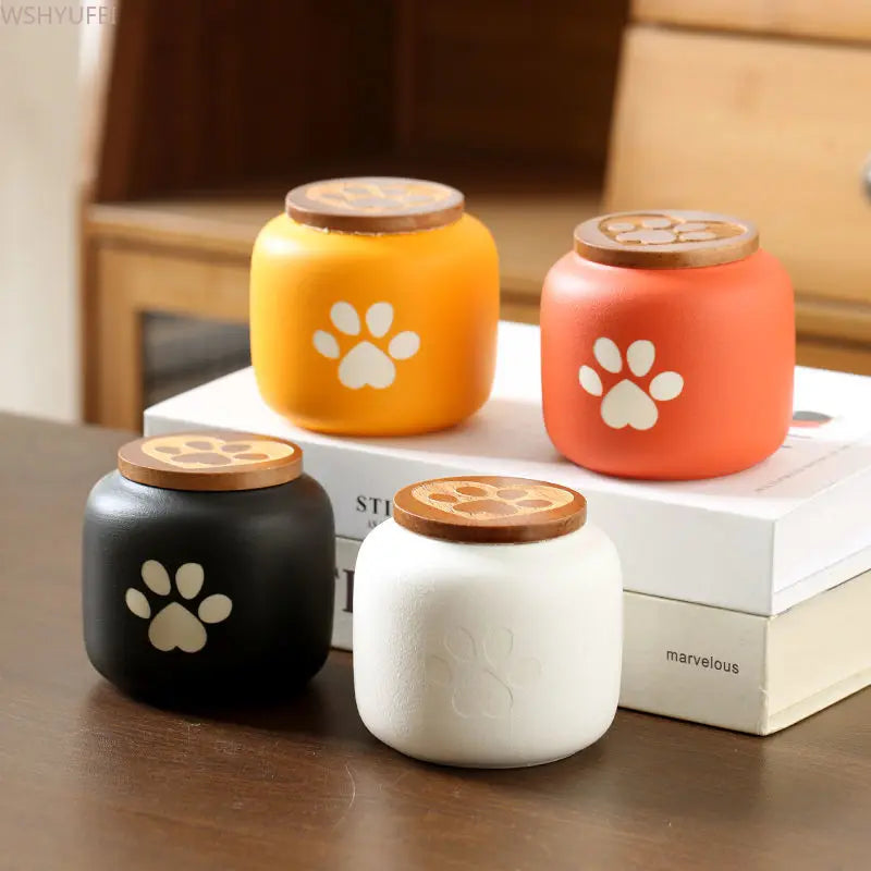 urna funerária para pets pequenos em cerâmica premium com acabamento delicado para memorial