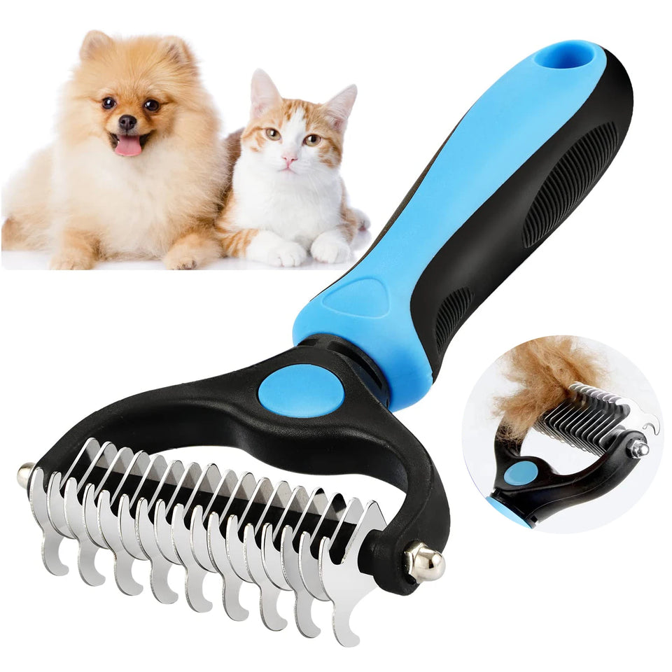 Escova desembaraçante profissional para pets com cerdas flexíveis para facilitar o banho e higiene