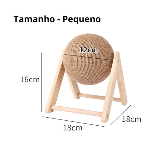 Detalhe do sisal natural do arranhador bola para gatos, ideal para afiar garras