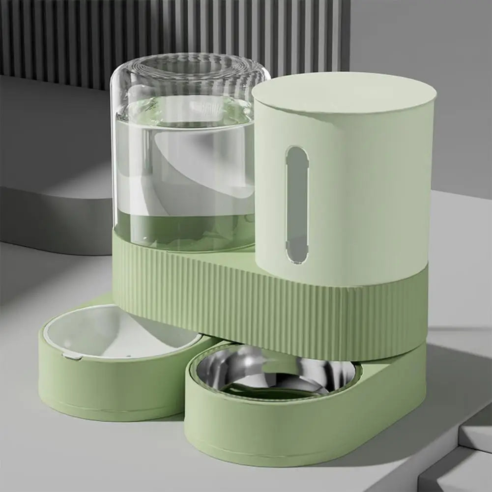 Alimentador e bebedouro automático para pets 2 em 1 com design prático e eficiente