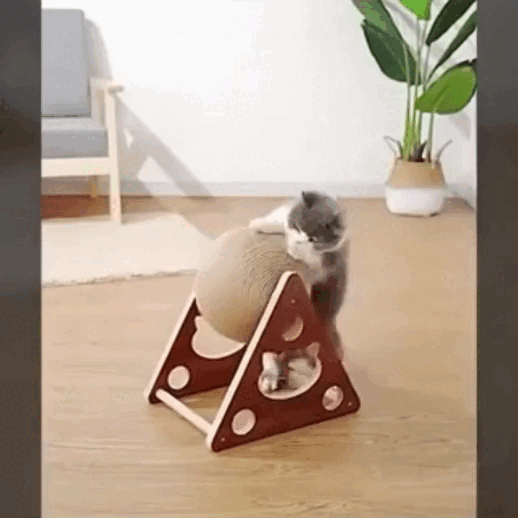 Arranhador bola para gatos com base antiderrapante, ideal para proteger móveis e pisos