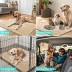 Tapete chenille antiderrapante para pets com retenção de sujeira em tom neutro para decoração