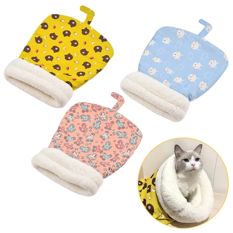 Cama saco para gatos quentinha e aconchegante ideal para noites frias