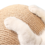 Arranhador bola para gatos em cor bege com base estável para gatos de todos os tamanhos
