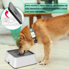 Bebedouro anti-respingo para gatos em cor azul, ideal para manter água fresca e limpa
