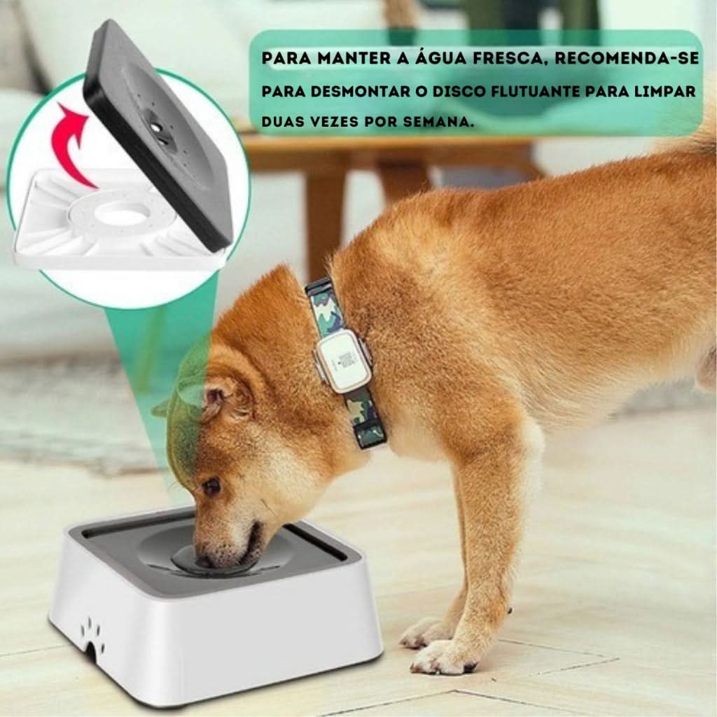 Bebedouro anti-respingo para gatos em cor azul, ideal para manter água fresca e limpa