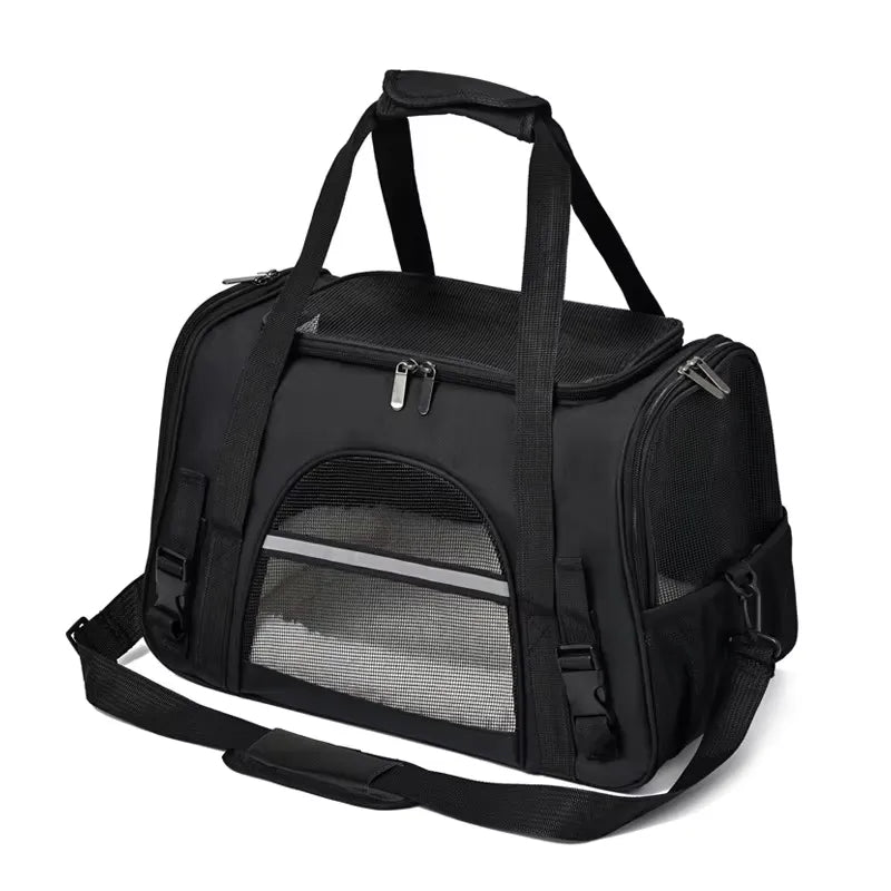 Bolsa de transporte para pets pequenos com design compacto e alça ajustável para maior conforto