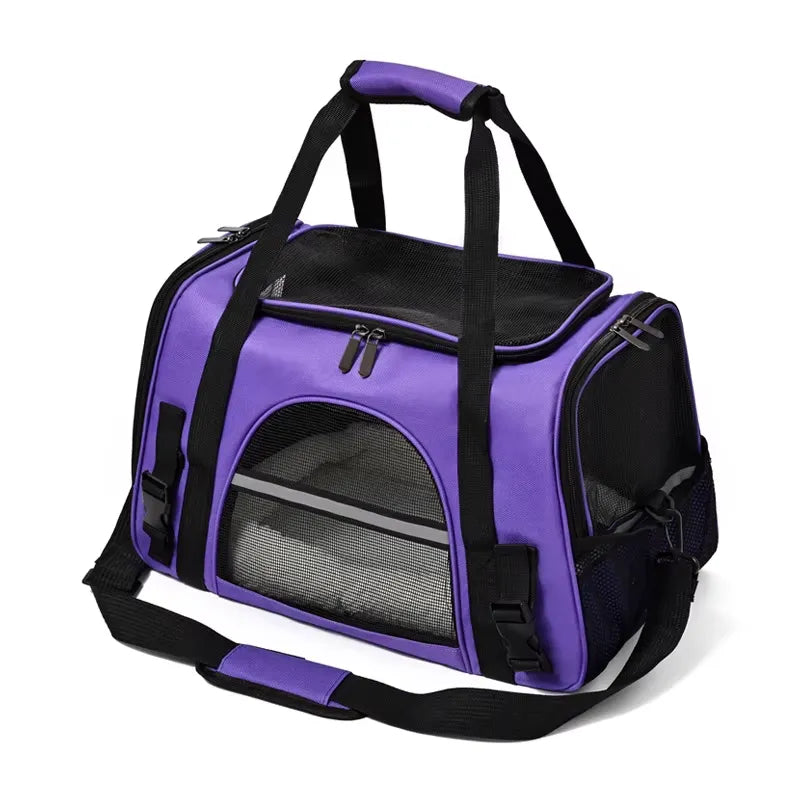 Bolsa de transporte para pets pequenos com interior acolchoado ideal para cachorros e gatos em viagens