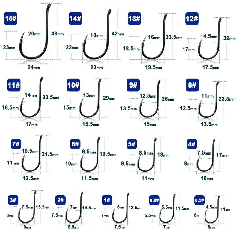 Kit Profissional de Anzóis para Pesca - Aço Inox 50 a 100 Peças Anzóis Aço Madrupet 