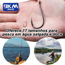Kit Profissional de Anzóis para Pesca - Aço Inox 50 a 100 Peças Anzóis Aço Madrupet 