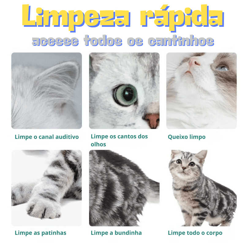 Luva a Seco para Pets – Limpeza Rápida e Sem Água Madrupet 