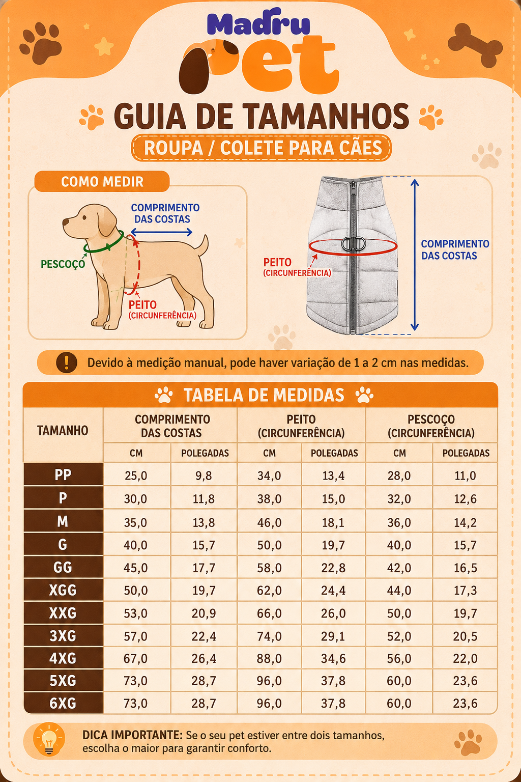 Jaqueta Impermeável Acolchoada para Cães Proteção Contra Chuva e Frio