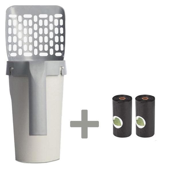 Pá Higiênica para Gatos com Dispenser Embutido Madrupet Cinza 