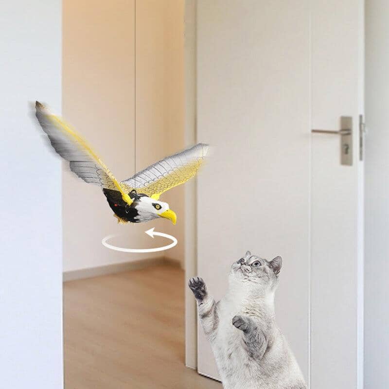 Pássaro Eletrônico Interativo para Gatos – Estímulo e Diversão Garantida! Brinquedo para Gatos Pássaro Elétrico Sabinovision Águia 