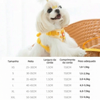 Peitoral ajustável para cachorro com estampa patinho disponível na Madrupet, conforto e segurança para pets