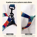 Conjunto Peitoral e Guia para Cachorro Estampado Ajustável