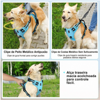 Peitoral anti puxão para cachorro com dupla argola em material resistente e design ergonômico