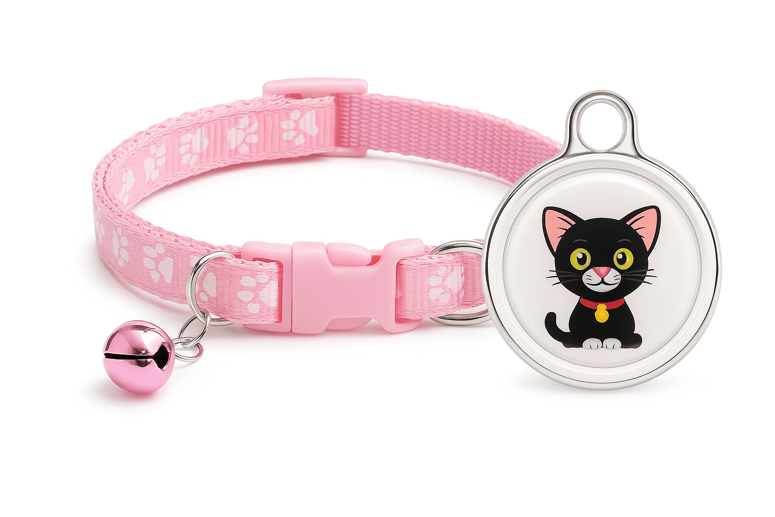 Rastreador GPS para Pets – Localização em Tempo Real e Sem Mensalidade Madrupet Rastreador com Coleira Rosa Gato 