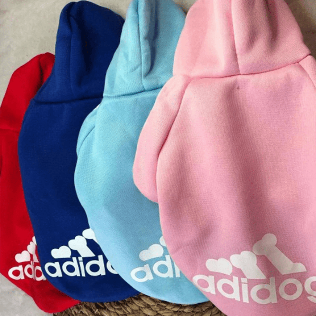 Roupinha Pet Moleton Adidog com Capuz para Cachorros Madrupet 