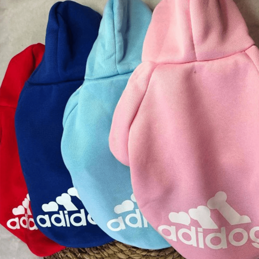 Roupinha Pet Moleton Adidog com Capuz para Cachorros Madrupet 