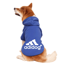 Roupinha Pet Moleton Adidog com Capuz para Cachorros Madrupet Azul e Branco PP (1 a 1.5 KG) 