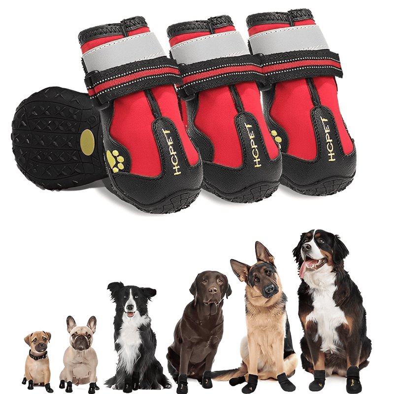Sapato Impermeável Antiderrapante para Cães – Proteção Contra Frio, Calor e Impactos Sapato Antiderrapante para Cachorro Á Prova D´Água SabinoVision Vermelho Cães entre 4 e 7 kg 