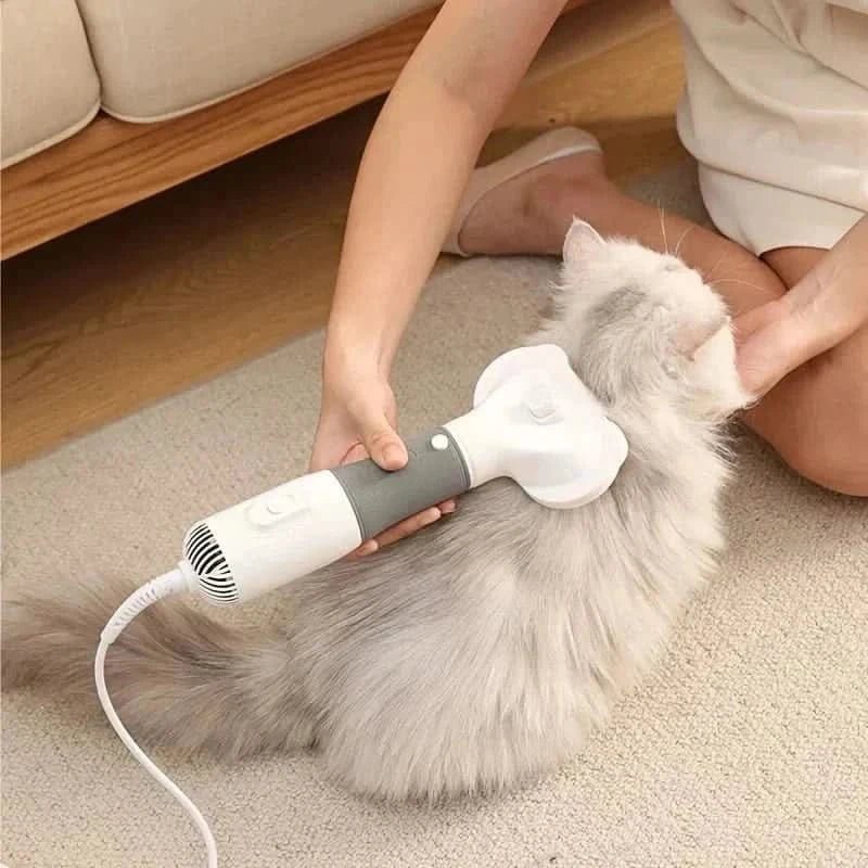 Secador com Escova 3 em 1 para Pets – Seca, Desembaraça e Massageia Secador Para Pet Silencioso 3 em 1 Madrupet 