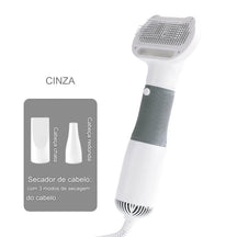 Secador com Escova 3 em 1 para Pets – Seca, Desembaraça e Massageia