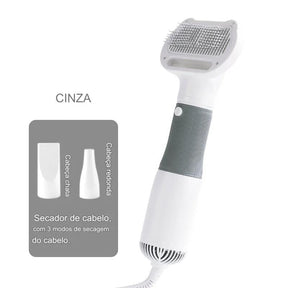 Secador com Escova 3 em 1 para Pets – Seca, Desembaraça e Massageia