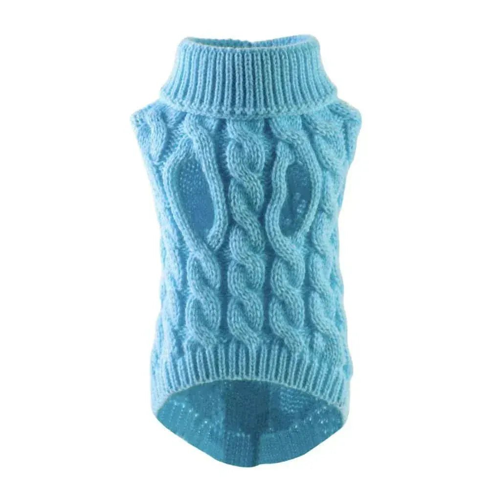 Suéter para Cães e Gatos – Quentinho e Confortável para Inverno Suéter de Gola Alta para Cães e Gatos Madrupet Azul Claro P 