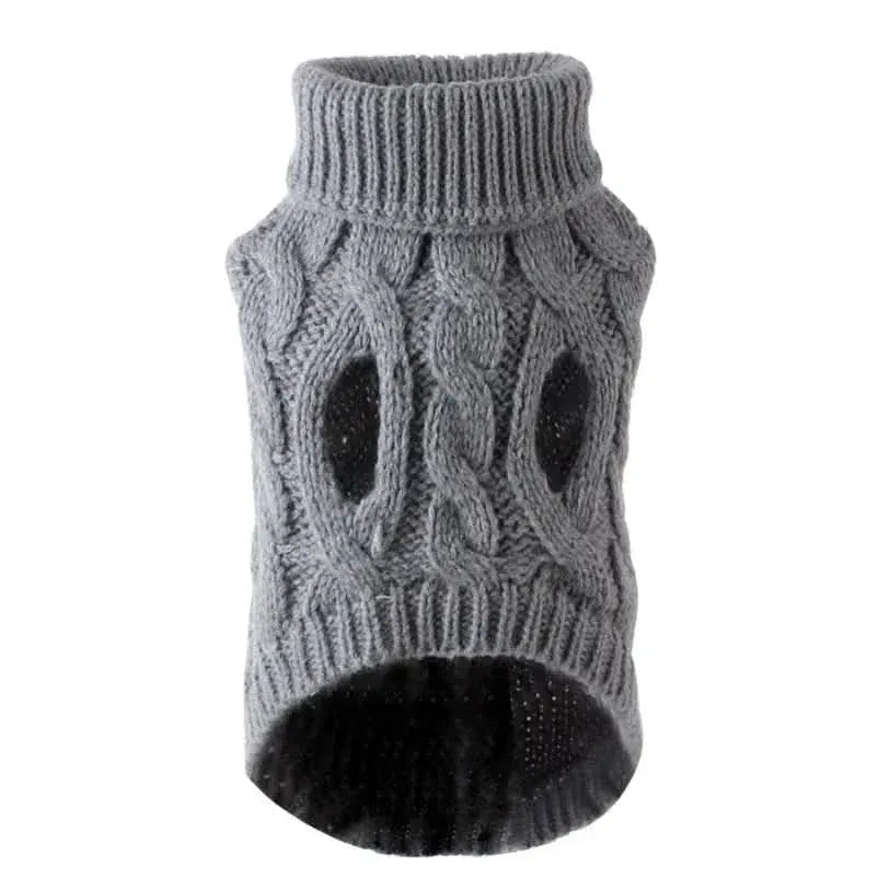 Suéter para Cães e Gatos – Quentinho e Confortável para Inverno Suéter de Gola Alta para Cães e Gatos Madrupet Cinza P 
