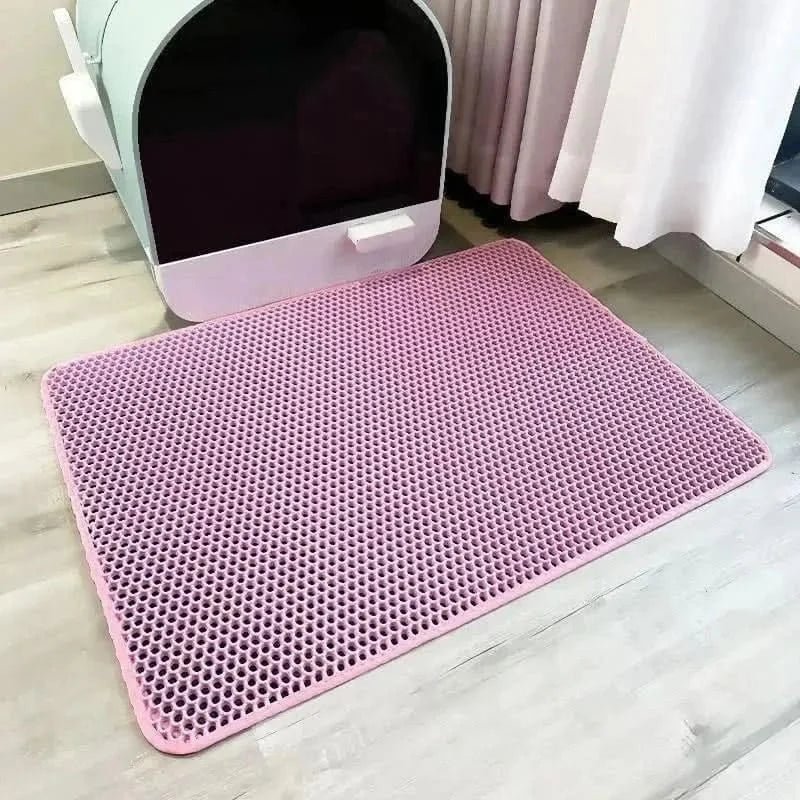 Tapete Coletor de Areia para Gatos – Chega de Sujeira pela Casa Tapete Limpa Patas Madrupet Rosa 