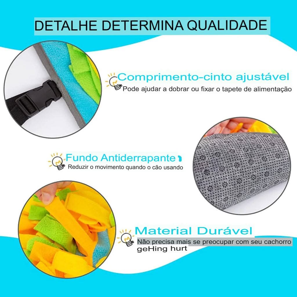 Tapete Olfativo Pet 5 em 1: Coma Devagar e Brinque! Madrupet 