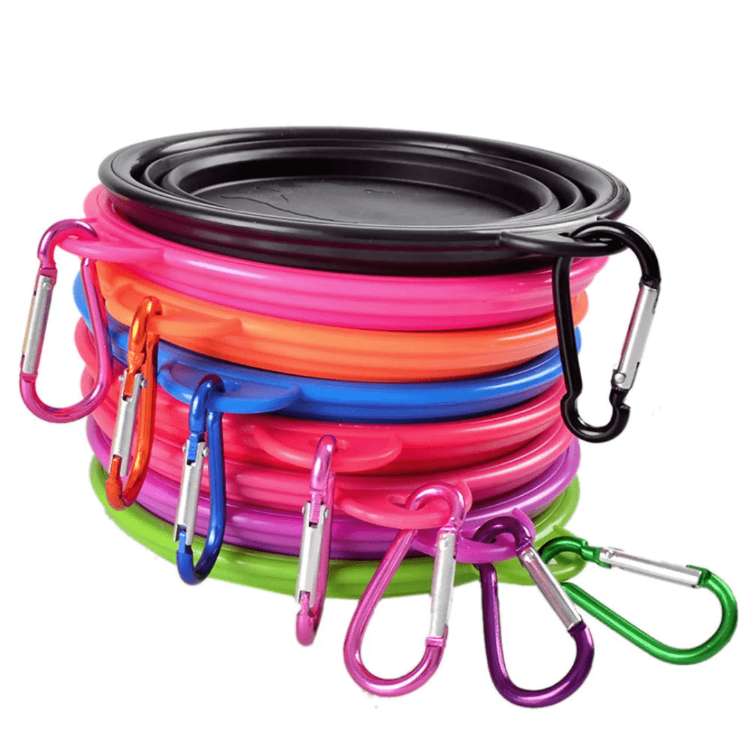 Tigela Pet Retrátil 2 em 1 - Leve Água e Ração Aonde For Comedouro Com Bebedouro Retrátil Para Pets Madrupet 