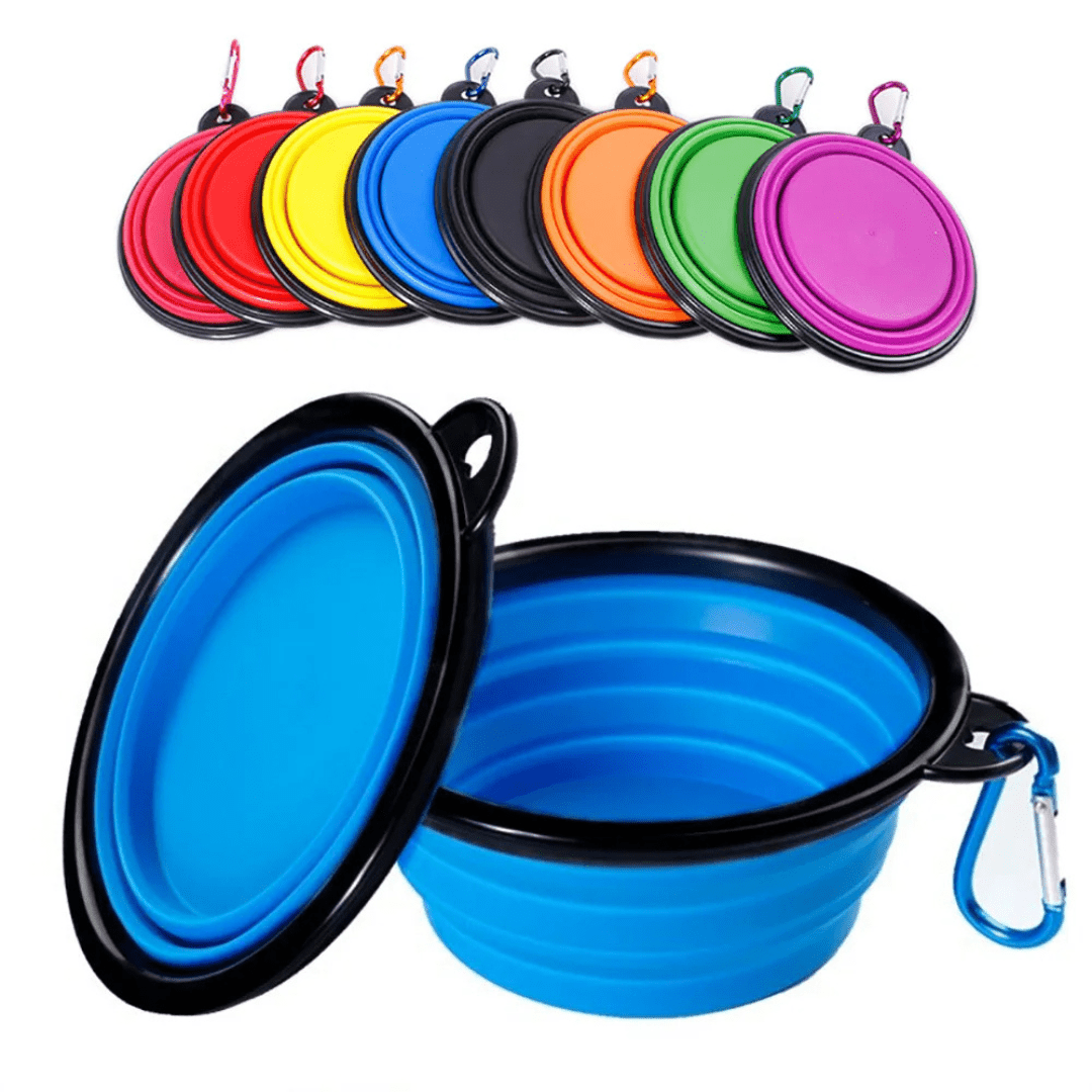 Tigela Pet Retrátil 2 em 1 - Leve Água e Ração Aonde For Comedouro Com Bebedouro Retrátil Para Pets Madrupet 