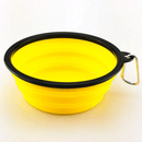 Tigela Pet Retrátil 2 em 1 - Leve Água e Ração Aonde For Comedouro Com Bebedouro Retrátil Para Pets Madrupet Amarelo 350ml (13x9x5.5cm) 